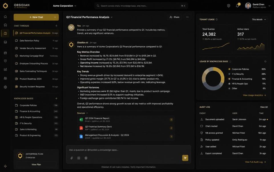 Screenshot of NagaBrain AI — Governed AI workspace for companies