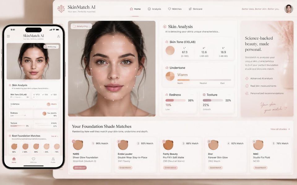 Screenshot of Skin Match AI — On-device skin analysis and product matching