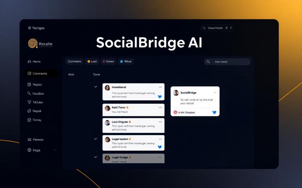 Tampilan aplikasi SocialBridge AI — SaaS AI untuk mengelola komentar sosial